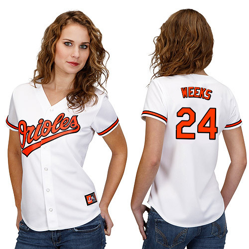 Jemile Weeks #24 Youth Baseball Jersey-Baltimore Orioles Authentic Home White Cool Base MLB Jersey